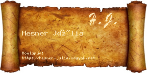 Hesner Júlia névjegykártya